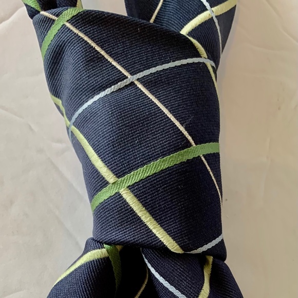 Nautical 100% Silk Blue Patterned Tie - Picture 3 of 6